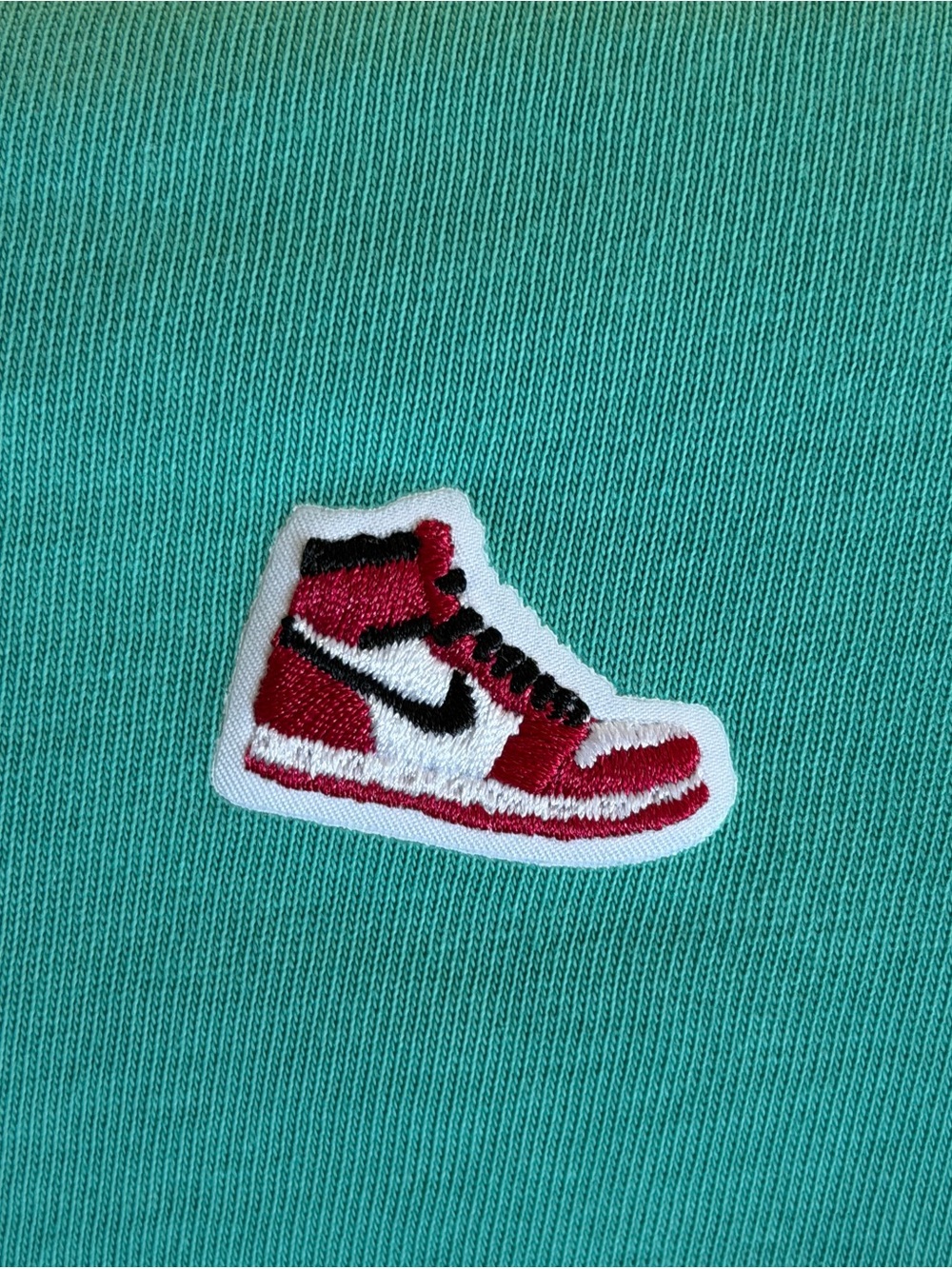 Air Jordan Men's AJ Patch Teal Short Sleeve Crew Tee - Picture 4 of 5